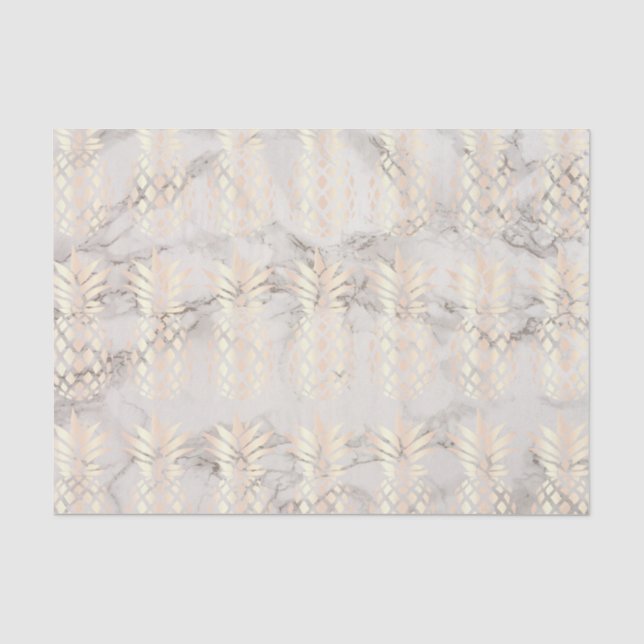 Papier Mousseline Joli marbre d'ananas en cuivre rose (Recto)