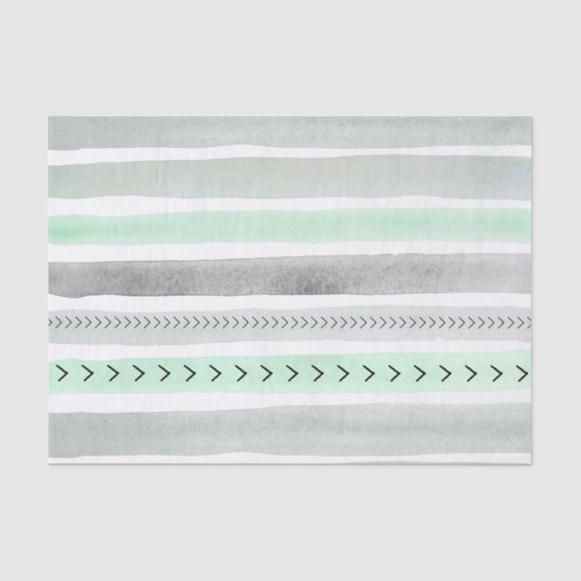 Papier Mousseline Joli Mint Vert gris Aquarelle Motif (Recto)