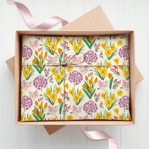 Papier Mousseline Joli Motif botanique fleuri de printemps