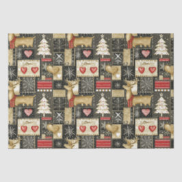 Papier Mousseline Joli motif de rennes de Noël