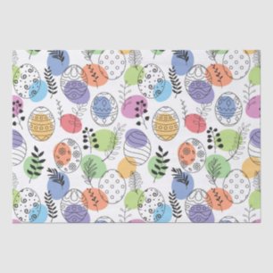 Papier Mousseline Joli Motif des oeufs de Pâques colorés