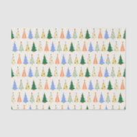 Joli Noël Arbres Rouge Vert Boho