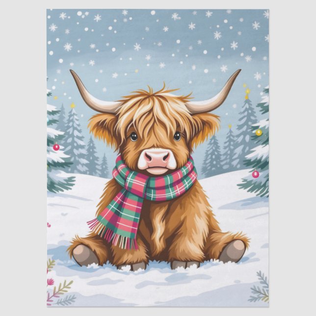 Papier Mousseline Joli Noël de vache Whimsical Highland (Recto)