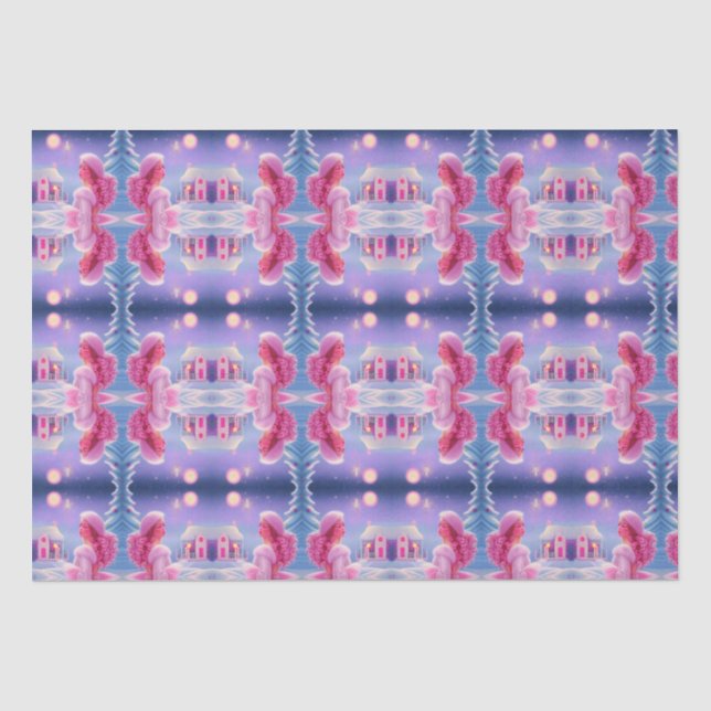 Papier Mousseline Joli Noël Fille Rose Élégant (Recto)