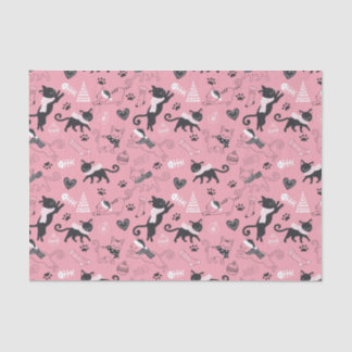 Papier Mousseline Joli Noël Kitty Chat Motif