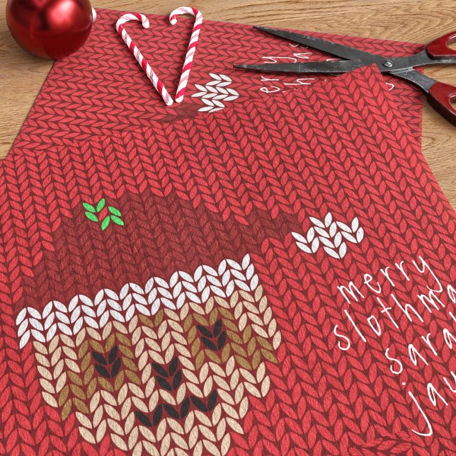 Papier Mousseline Joli Noël Sloth Custom Joyeux Noël (A very Merry Slothmas to you and yours! Here's some fun and festive tissue paper just for you)