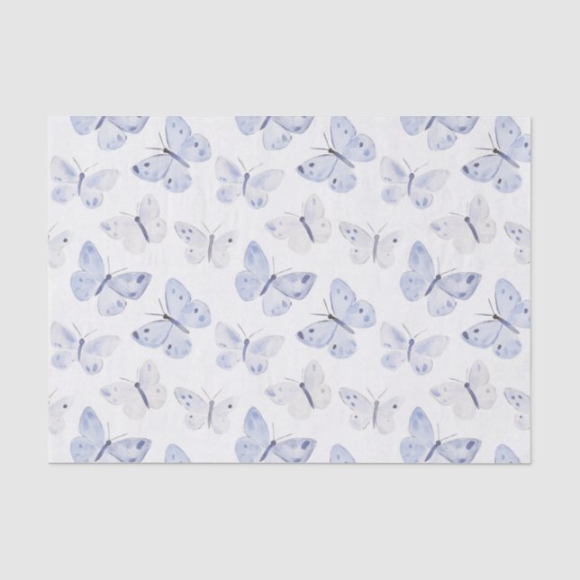 Papier Mousseline Joli Papillons blancs violets Anniversaire (Recto)