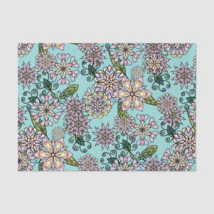 Papier Mousseline Joli Pastel Boho Blossoms & Curlicues Motif