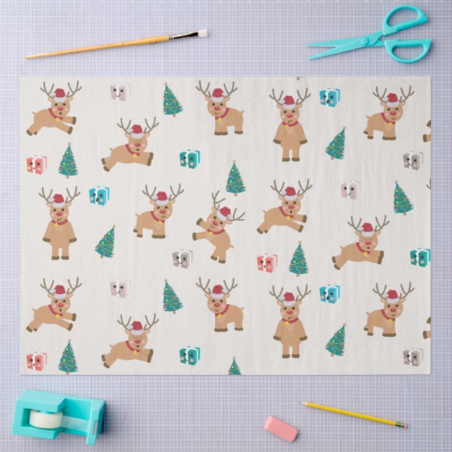 Papier Mousseline Joli renne de Noël (Artisanat)