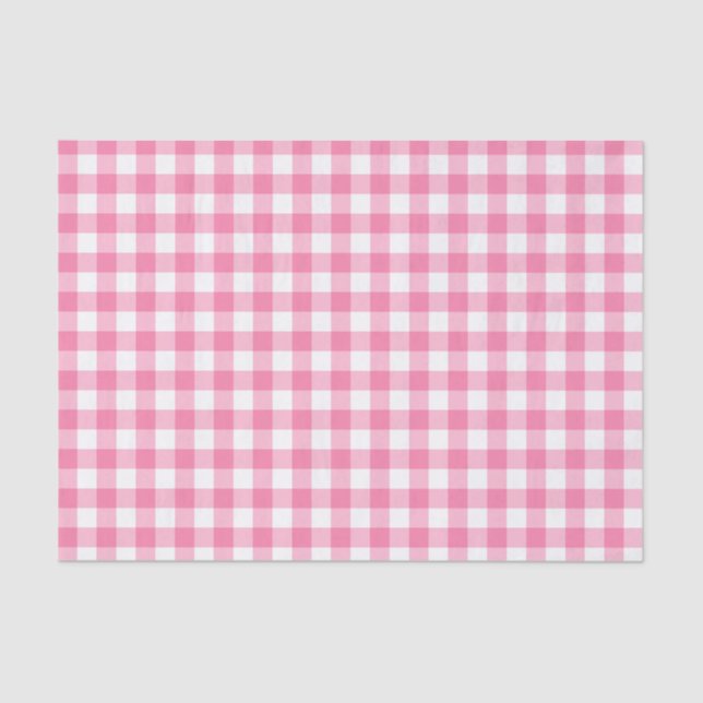 Papier Mousseline Joli rose En vichy Motif (Recto)