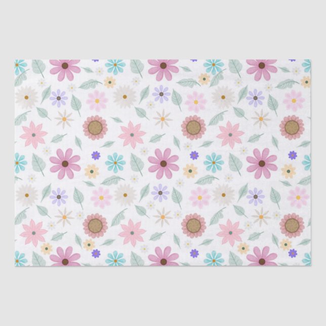 Papier Mousseline Joli rose Fleurs Super Design rétro (Recto)