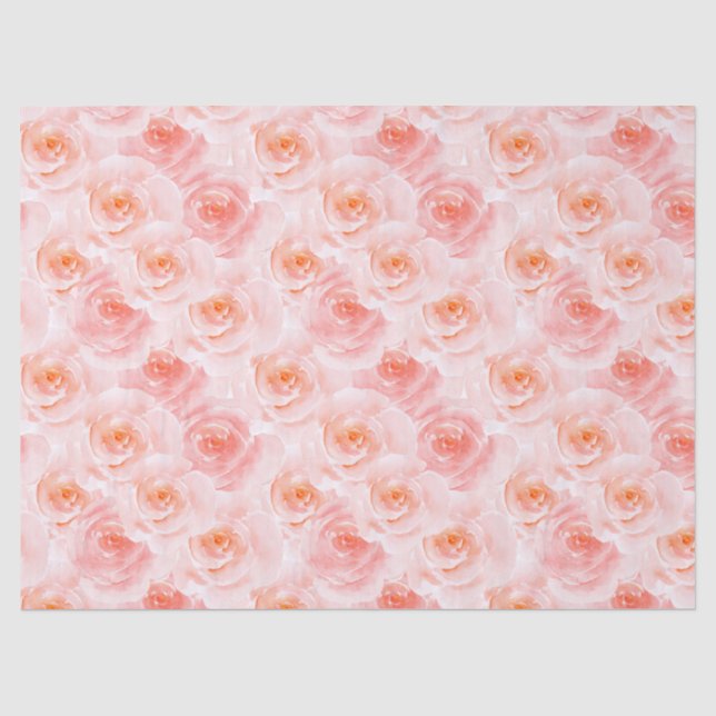 Papier Mousseline Joli Roses d'aquarelle rose (Recto)