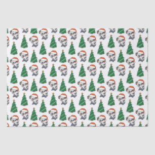 Papier Mousseline Joli sapin de Noël Panda Red Santa Chapeau