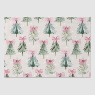 Papier Mousseline Joli sapin de Noël Pink Bow Motif