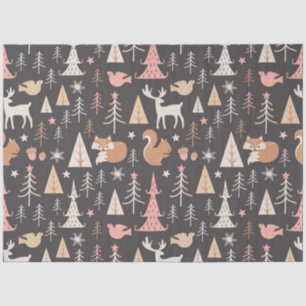 Papier Mousseline Joli sapin de Noël rose