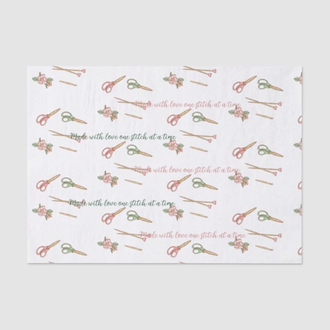 Papier Mousseline Joli Tricot Pastel Thème Personnalisé (Recto)