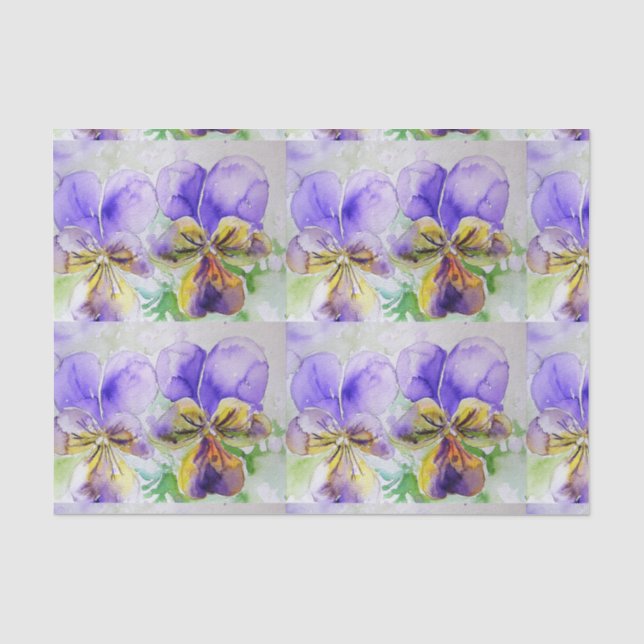 Papier Mousseline Joli Viola Fleur Floral Violet Motif Violets (Recto)