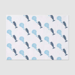 Papier Mousseline Jolie baleine à sperme soufflant bulles dessin