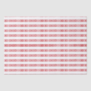 Papier Mousseline Jolie dentelle rouge & blanc rayé motif Noël