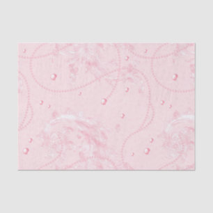 Papier Mousseline Jolie Fard Rosé Élégantes Perles Réception de Mari