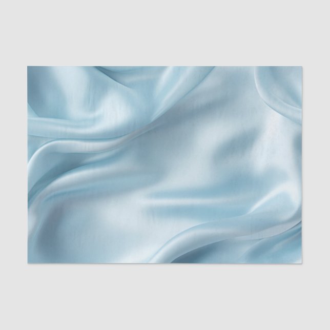Papier Mousseline Jolie Feminine Bleu Clair Faux Satin (Recto)