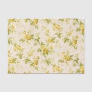 Papier Mousseline Jolie ferme jaune d'or Floral