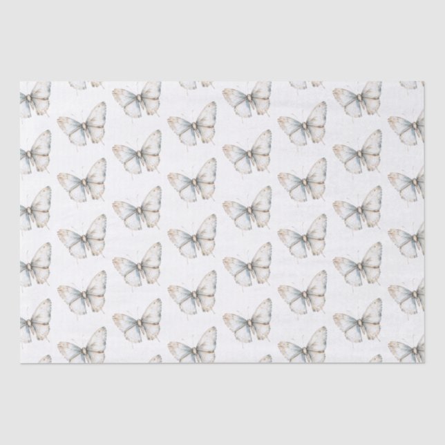 Papier Mousseline Jolie Fête des mariées de papillon blanc (Recto)