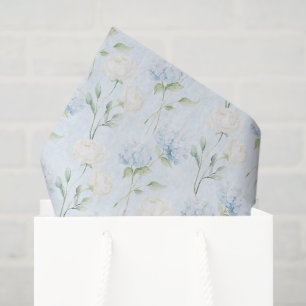 Papier Mousseline Jolie Fleurs De Hortensia Bleu Mariage