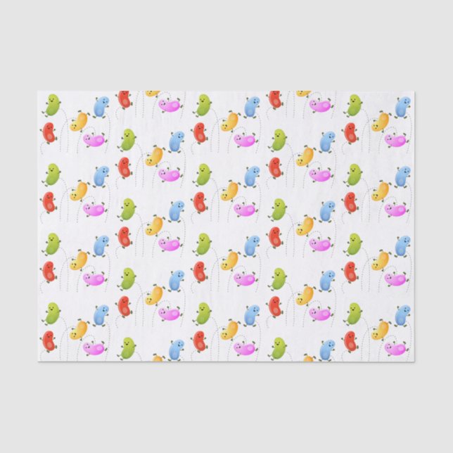 Papier Mousseline Jolie jellybeans bondissant dessin animé (Recto)