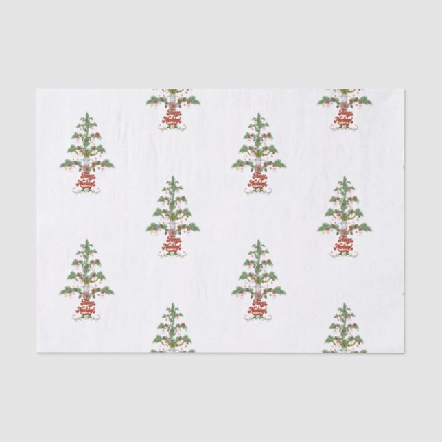 Papier Mousseline Jolie mouton Arbre de Noël Fleece Navidad (Recto)