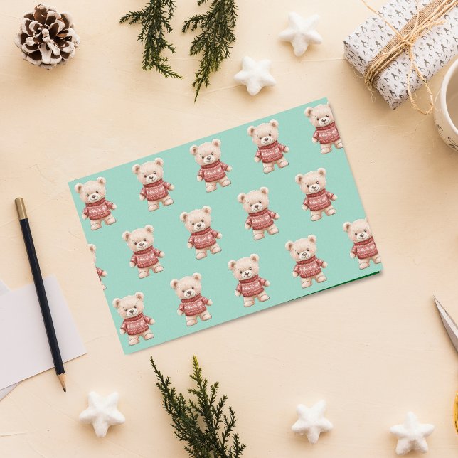 Papier Mousseline Jolie Ours En Teddy Noël (Créateur téléchargé)