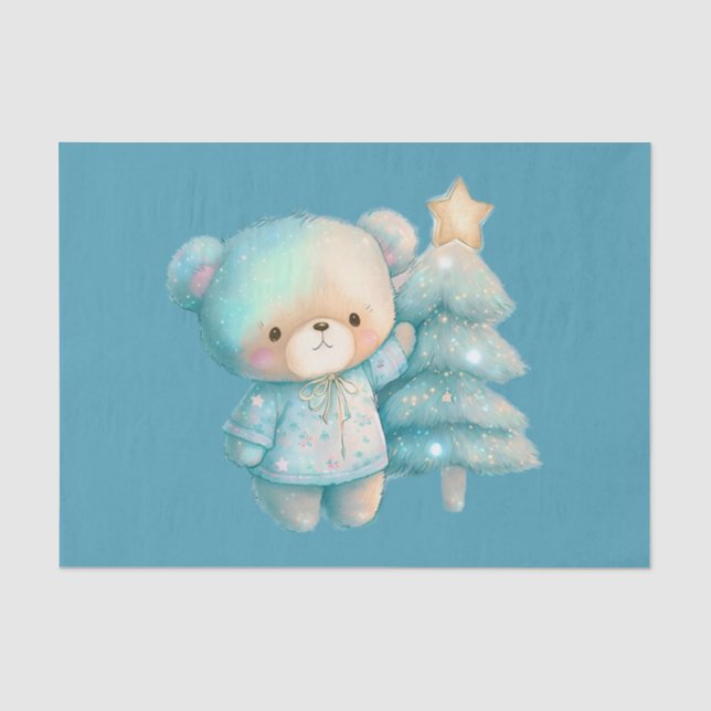 Papier Mousseline Jolie Ours et Noël (Recto)