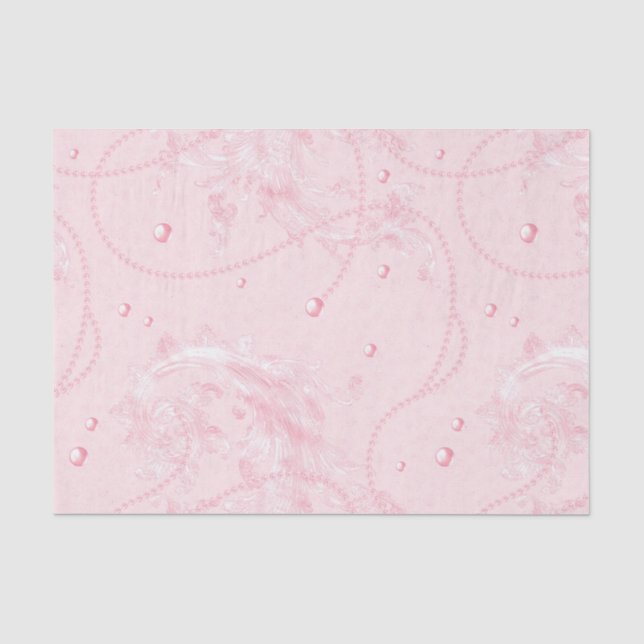 Papier Mousseline Jolie robe de mariée élégante rose pâle perles (Recto)