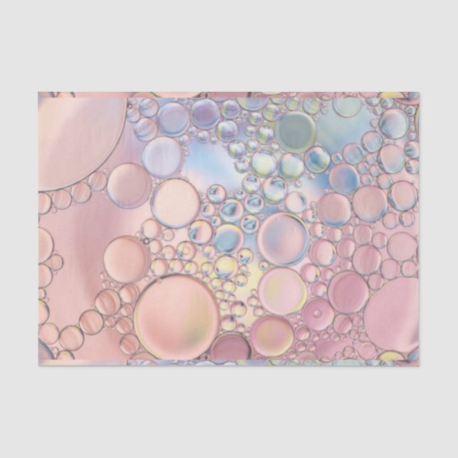 Papier Mousseline Jolies bulles rose et bleu (Recto)