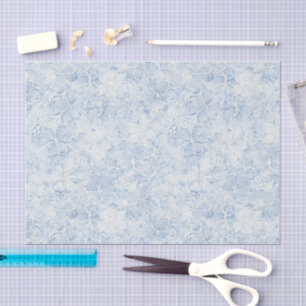 Papier Mousseline Jolies Fleurs Blanches et Bleues Shower de Mariée