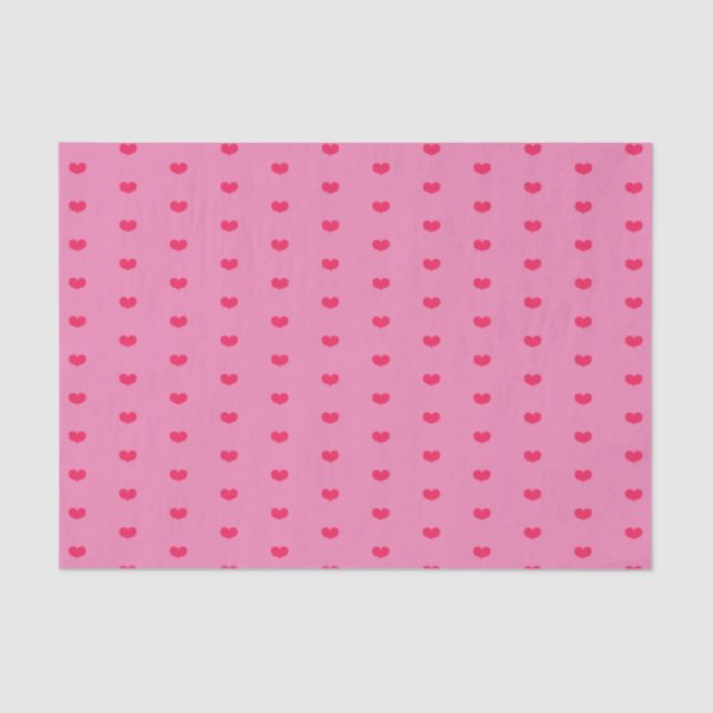 Papier Mousseline Jolis petits cœurs rose chaud - Saint-Valentin (Recto)
