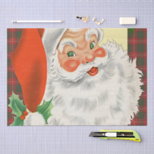 Papier Mousseline Jolly Vieux Père Noël Retro