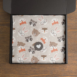 Papier Mousseline Jote Motif d'animaux de bois