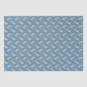 Papier Mousseline Jouer Alligator Vert Paisley sur Bleu