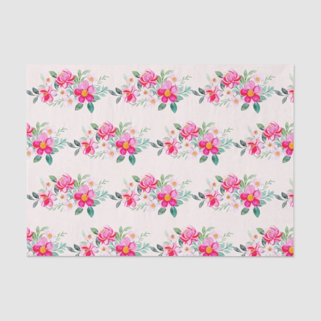 Papier Mousseline Jouer Joli Motif de bouquet rose (Recto)