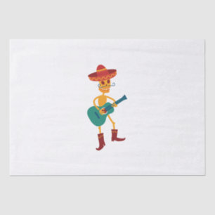 Papier Mousseline Joueur de guitare squelette festif