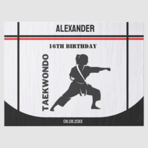 Papier Mousseline Joueur de Taekwondo, Cadeau d'anniversaire, Équipe