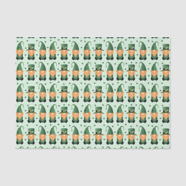 Papier Mousseline Jour de la Saint Patrick Gnome Motif (Recto)