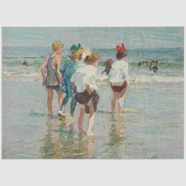 Papier Mousseline Jour d'été à Brighton Beach (par E.H. Potthast) (Recto)