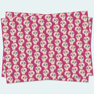 Papier Mousseline Jour du crâne de sucre du rose magenta mort