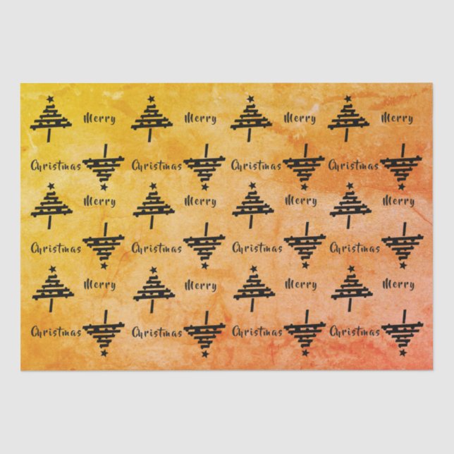 Papier Mousseline Jour férié Motif Orange Noir (Recto)