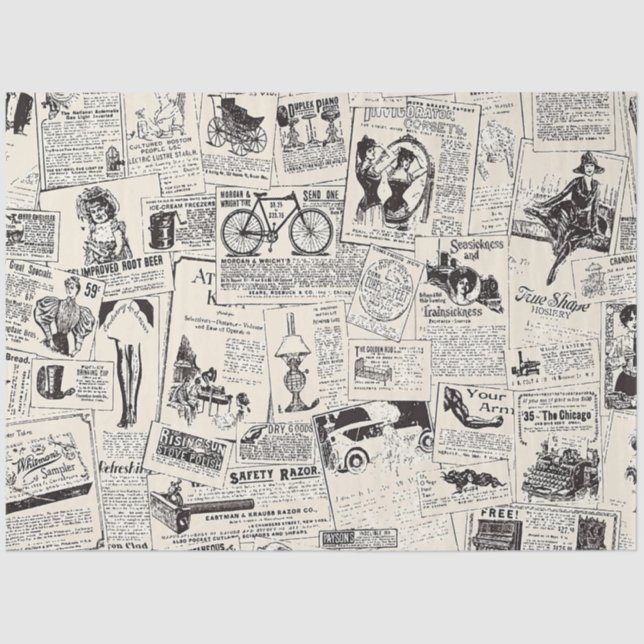 Papier Mousseline Journal vintage (Recto)