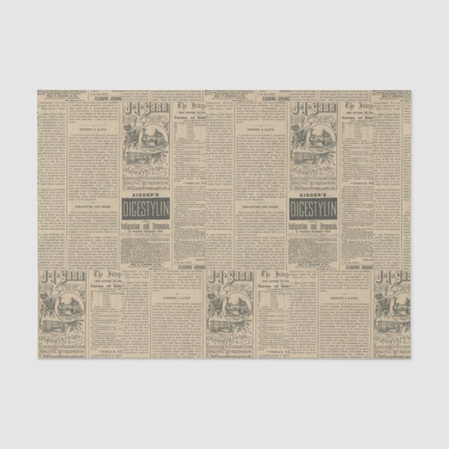 Papier Mousseline Journal vintage (Recto)