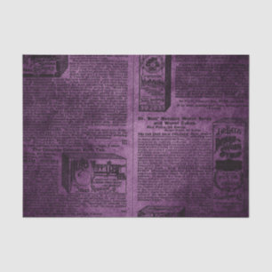Papier Mousseline Journal vintage en détresse grunge violet