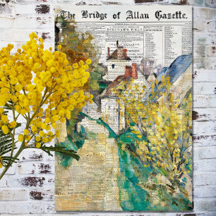 Papier Mousseline Journal vintage Rustic Texture Decoupage